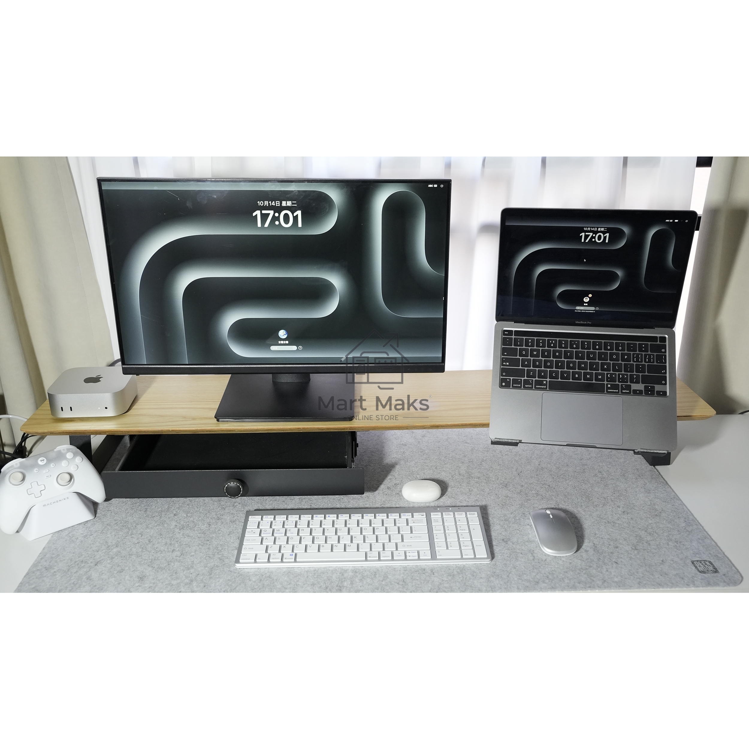 Коврик для мыши Mouse pad GEEK NOOK 100 х50CM Light Gray Felt