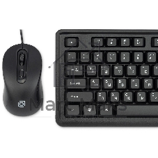 Комплект клавиатура+мышь Oklick S605 проводной, USB, 2400 DPI, чёрный