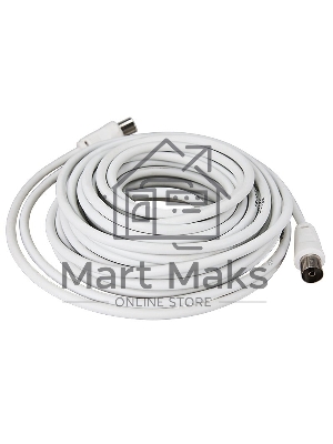 Шнур ТВ гнездо - ТВ штекер, длина 10 м етров, белый Rexant 18-0007