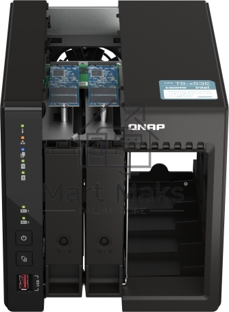 SMB QNAP TS-253E-8G NAS, 2-tray w/o HDD. 2xHDMI-port. 4-core Celeron J6412 2-2.6 GHz, 8GB DDR, 2x2.5Gb LAN, 2 x M.2 2280 PCIe Gen 3 x2, 2x USB 3.2 Gen 2 (10Gbps) Port, 2x USB 2.0 port