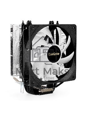 Кулер для процессора ExeGate Dark Magic EE400XL-PWM.ARGB серебристый, 120 мм, алюминий/медь, 2400 об/мин, 37 дБ, 4 pin, 125 Вт, 155 мм