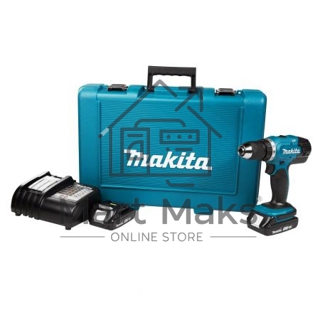 Дрель-шуруповерт Makita DDF453SYE Дрель ак 18В,2х1.5Ач Li-ion,БЗП-13мм,0-400\1300об\м,42\27Нм,1.8кг,чем