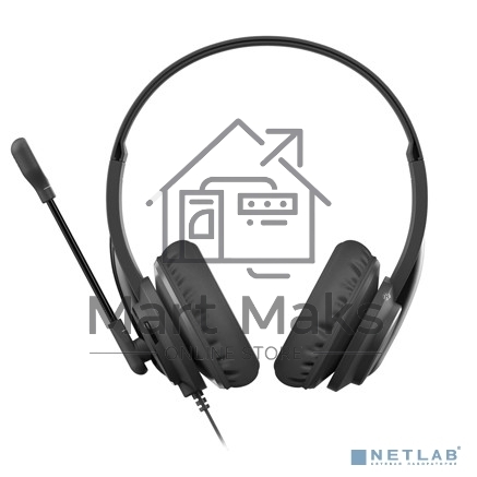 Наушники с микрофоном A4Tech HU-10 черный 2м накладные USB оголовье