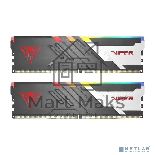 Оперативная память Patriot Viper Venom, DDR5, 64GB (2x32GB), 5600MHz, CL40, DIMM, с радиаторами, RGB, черный
