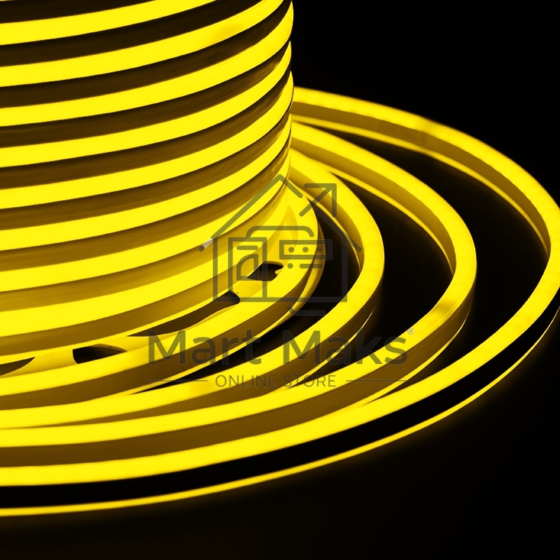 Гибкий Неон LED SMD, компактный 7х12мм, двухсторонний, жёлтый, 120 LED/м, бухта 100м