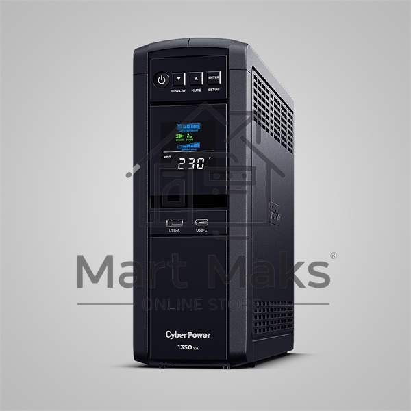 Источник бесперебойного питания Cyberpower CP1350EPFCLCD Line-Interactive 1350VA/810W USB/RS-232/RJ11/45 (6 EURO)