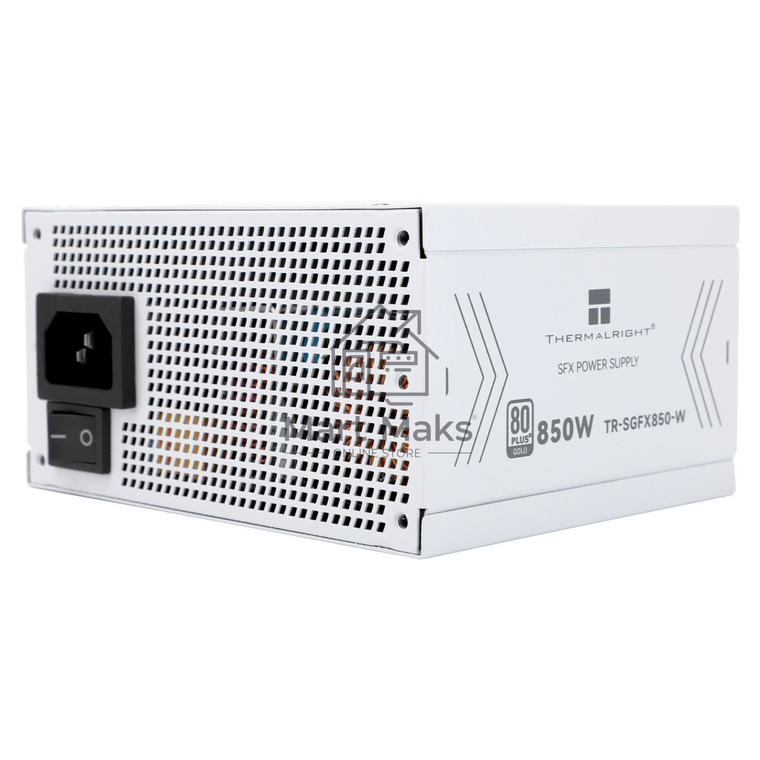 Блок питания Thermalright, 850W 80+ Gold (SFX, 3.1, PCIe 5.1, Full modular, 1x24(20+4)pin, 1xCPU 8(4+4)pin, 2xPCIe*2 8(6+2)pin, 1x12VHPWR PCIe 5.1 12+4pin 600mm, 3xSATA3, 3xMOLEX4pin, Active, 92x92mm, 100x125x64mm, APFC, OPP, OVP, OTP, OCP, SCP, UVP, whit