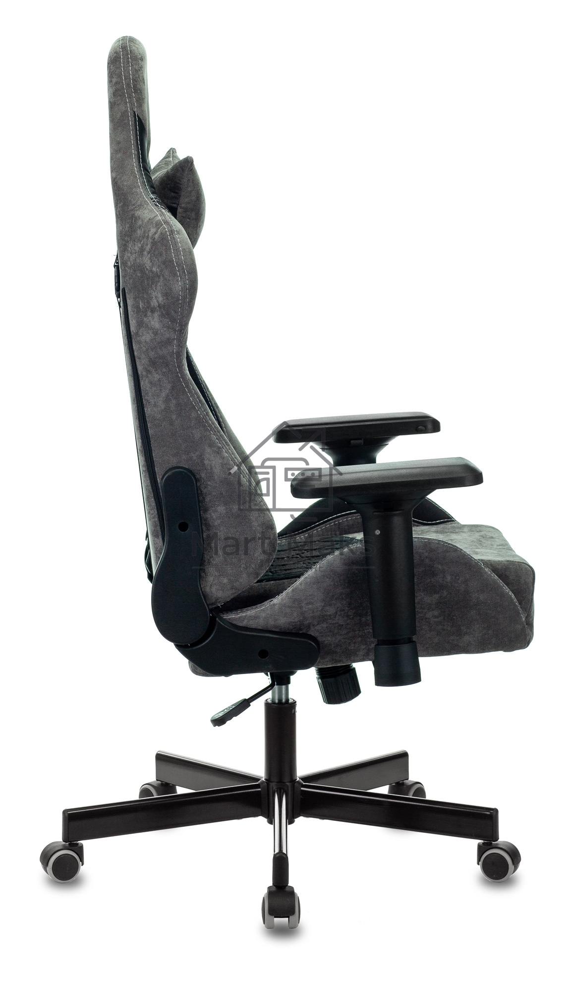 Кресло игровое Бюрократ VIKING 7 KNIGHT B FABRIC черный текстиль/эко.кожа крестовина металл/пластик