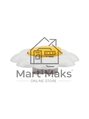 Выключатель одноклавишный KRANZ HAPPY Ромашка скрытой установки, желтый/белый