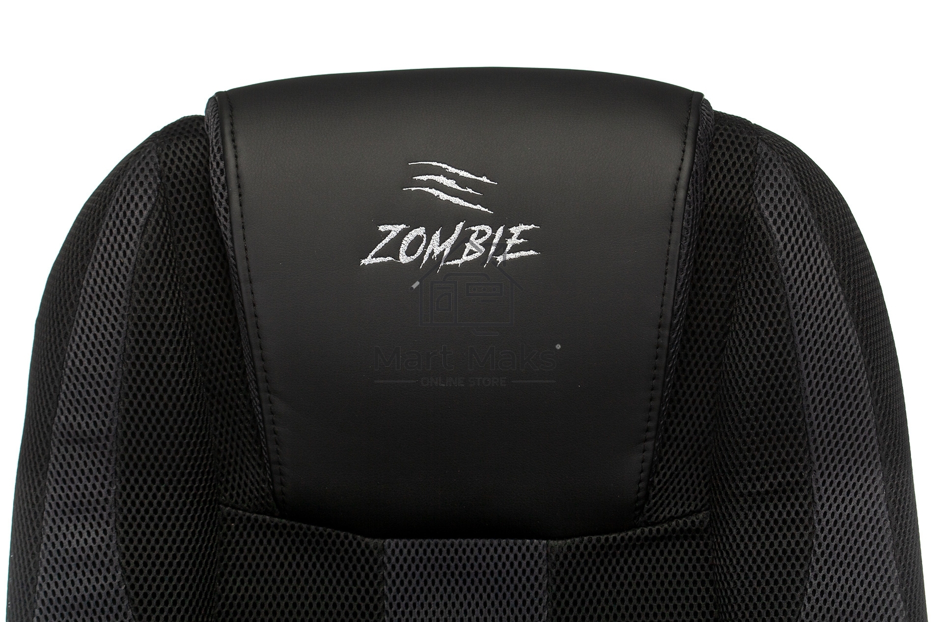 Кресло игровое Бюрократ Zombie 9 черный/серый, искусст.кожа/ткань, крестовина пластик