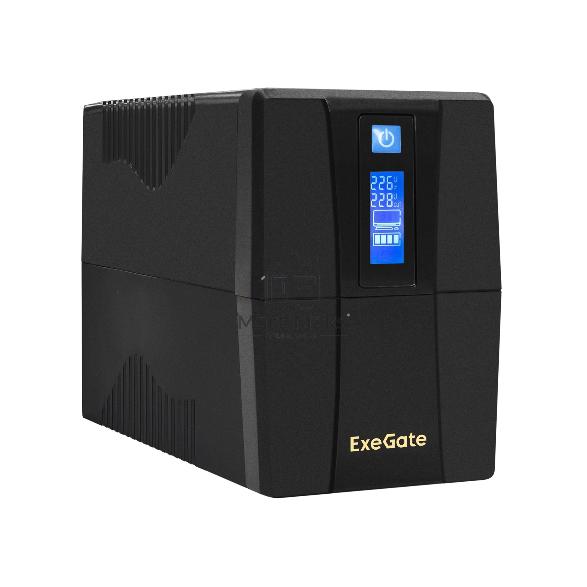 Источник бесперебойного питания ExeGate Power Smart ULB-1000.LCD.AVR.2SH <1000VA/550W, LCD, AVR, 2*Schuko, Black>