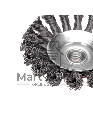 Щетка коническая для УШМ плетеные пучки стальной проволоки 100 М14 Kranz