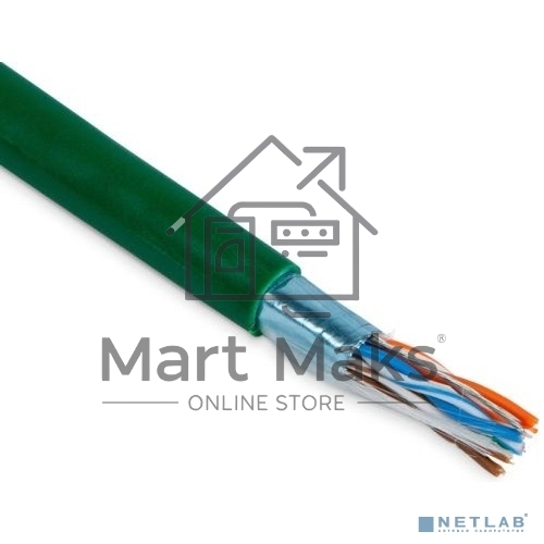 Кабель витая пара F/UTP, CAT 6, нг(А)-LSLTx, 4х2х0,575мм, 23AWG, INDOOR, SOLID, зеленый, 305м Rexant