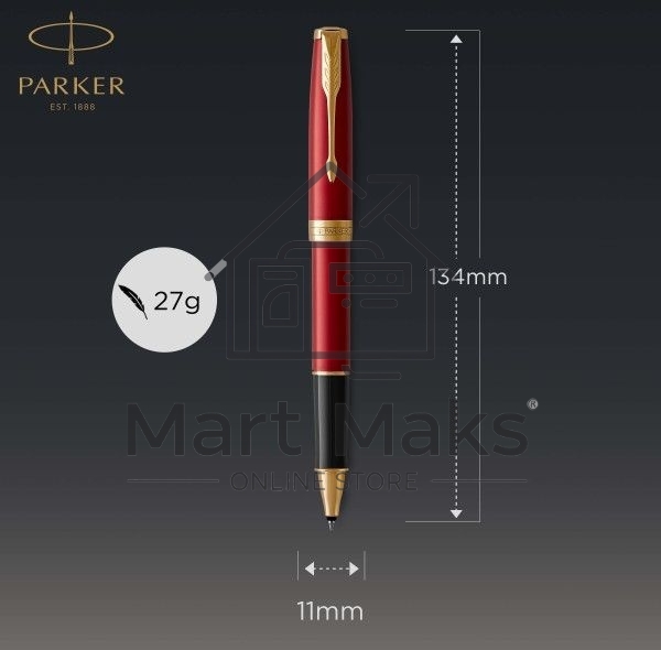Ручка роллер Parker Sonnet Core T539 (CW1931475) LaqRed GT F, черные чернила, подарочная коробка