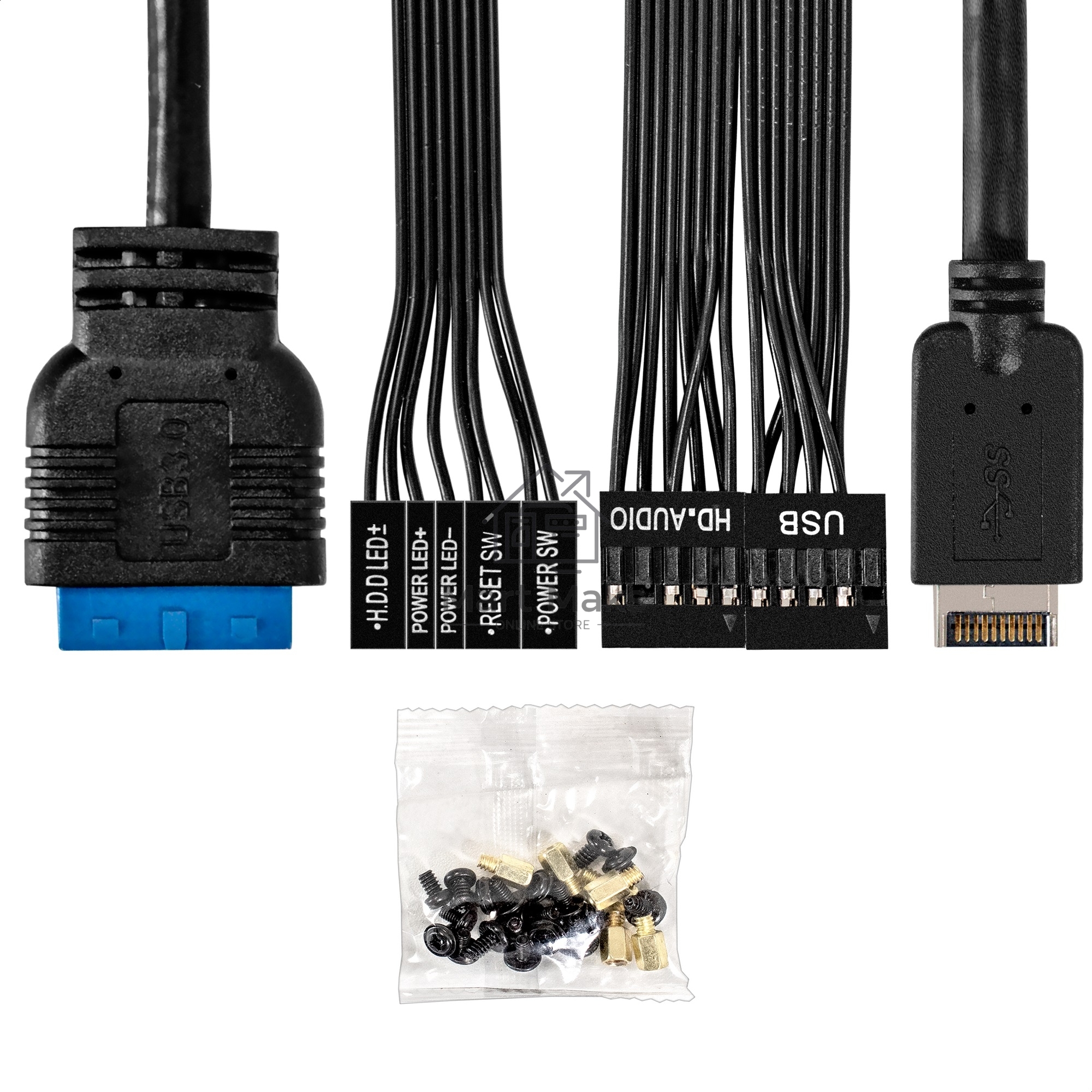 Компьютерный корпус Minitower ExeGate BAA-308UC-UNS450 (mATX, БП UNS450 с вент. 12см, 1*USB+1*USB3.0+1*TypeC, HD Audio, черный)