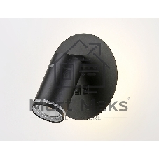Настенный светильник с выключателем Ambrella light FW2463 BK черный GU10 max 12W+LED 4200K 7W D145*150
