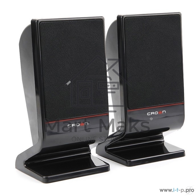 Колонки CROWN CMS-601 (USB, 6W; управление громкостью, разъём для наушников, кнопка включения, Длина кабеля между колонками 1м;Длина аудио-кабеля и питания 2м.)