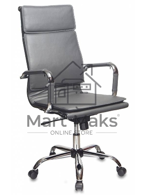 Кресло руководителя Бюрократ CH-993/grey серый, искусственная кожа, крестовина хром
