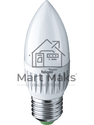 Лампа светодиодная Navigator NLL-P-C37-5-230-4K-E27-FR 5Вт свеча 4000К белый E27 370лм 220-240В