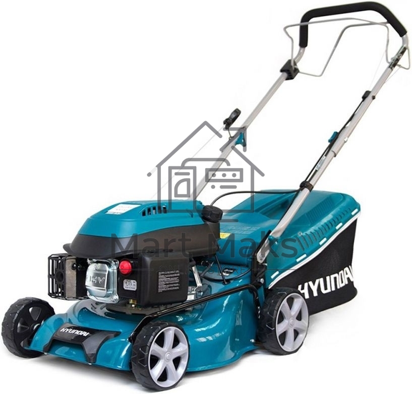 Бензиновая газонокосилка HYUNDAI L 4310S двигатель HYUNDAI ICV150,4-х такт, 3,5 л.с./149 см3, 43 см, 225-75 мм, 32 кг