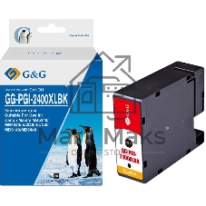 Картридж струйный G&G GG-PGI-2400XLBK (PGI-2400XL BK) черный (74.6 мл) для Canon Maxify iB4040/iB4140/МВ5040/MB5140/МВ5340/MB5440 Картридж струйный G&G GG-PGI-2400XLBK (PGI-2400XL BK) черный (74.6 мл) для Canon Maxify iB4040/iB4140/МВ5040/MB5140/МВ5340/MB5440