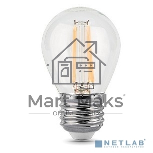 Светодиодная лампа GAUSS 105802107 LED Filament Шар E27 7W 550lm 2700K 1/10/50