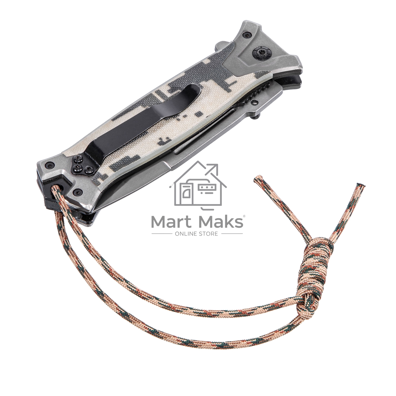 Нож складной Denzel, многоцелевой, системы Liner-Lock, с накладкой G10 на прямой рук-ке+стеклобой 79208