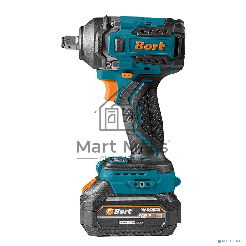Гайковерт аккумуляторный Bort BSR-21U (2х4АЧ+ЗУ) 93418477  800 Нм, 0-2700 об/мин, акб Li-Ion, аккумуляторная система Makita 18V LXT 18 В, вес 1.4 кг
