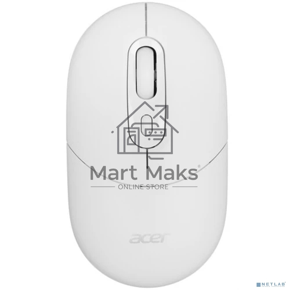 Мышь беспроводная Acer OMR301 белый, 1600 dpi, радиоканал, Bluetooth, USB, кнопки - 4