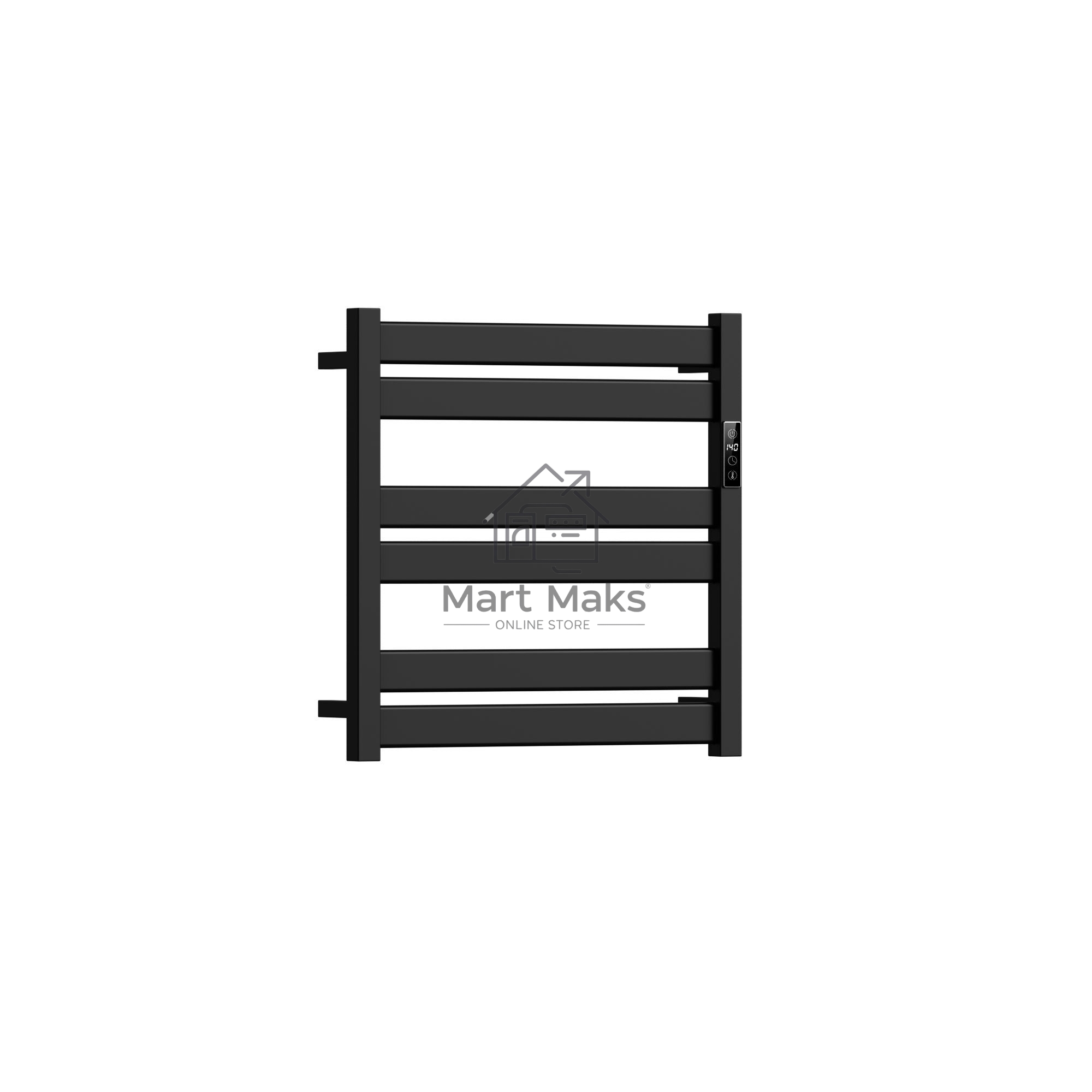 Полотенцесушитель дизайнерский электрический BAU Elite Black 53х52, подключение справа, черный матов