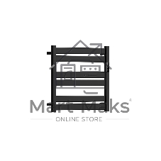 Полотенцесушитель дизайнерский электрический BAU Elite Black 53х52, подключение справа, черный матов