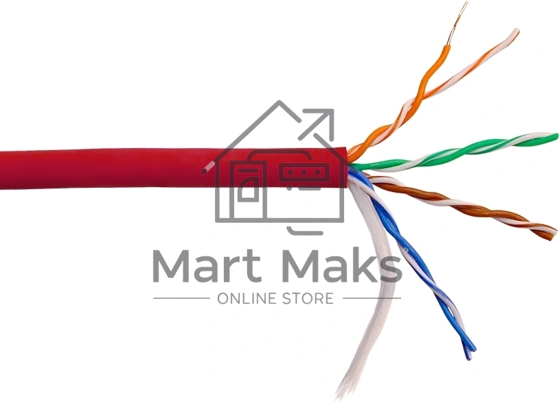 Кабель информационный LANMASTER LAN-5EUTP-HFLT-RD cat.5e UTP 4 пары 24AWG LSZH внутренний 305м красный