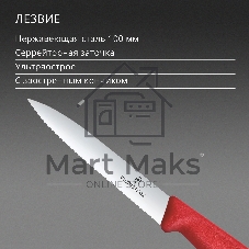 Нож кухонный Victorinox Swiss Classic 6.7731.C1 для овощей лезв. 100 мм серрейт. заточка красный