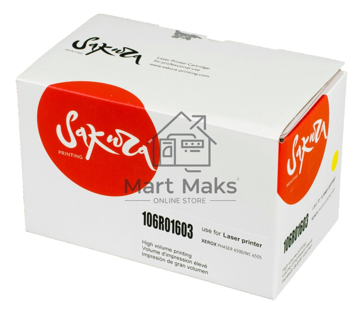 Картридж лазерный Sakura 106R01603 для Xerox Phaser 6500/Workcenter 6505, желтый, 2500 к.