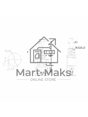 Тумблер 12V 25А (3c) ON-OFF однополюсныйс зеленой LED подсветкойRexant