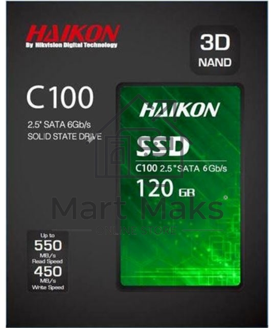 Накопитель SSD Hikvision C100 [HS-SSD-C100/120G], 120Gb, SATA III, 2.5