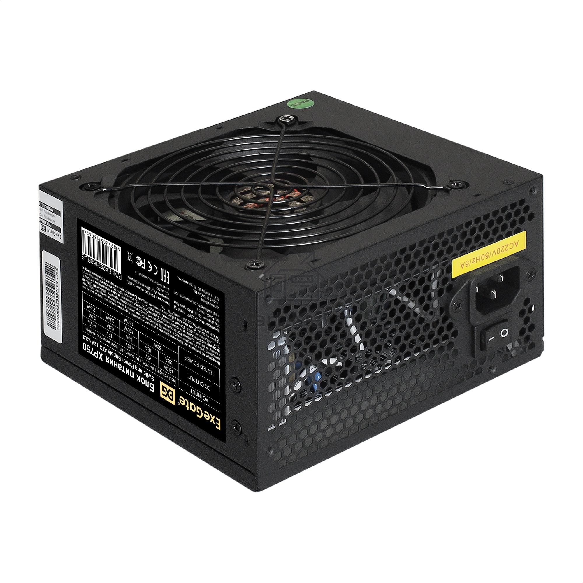 Блок питания ExeGate XP750 (EX292166RUS-PC), 750Вт, 120мм, черный