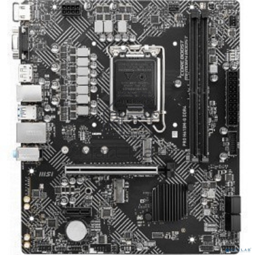 Материнская плата MSI PRO H610M-G DDR4, LGA 1700, Intel H610, 2xDDR4, 4xSATA, 1xM.2, 1xPCIe 4.0 x16, 1xPCIe 3.0 x1, 1xHDMI, 1xDP, 1xVGA, 1xRJ45 1Gb, 2xUSB-A 3.2 Gen 1, 4xUSB-A 2.0, 3x3.5мм, 7.1, mATX