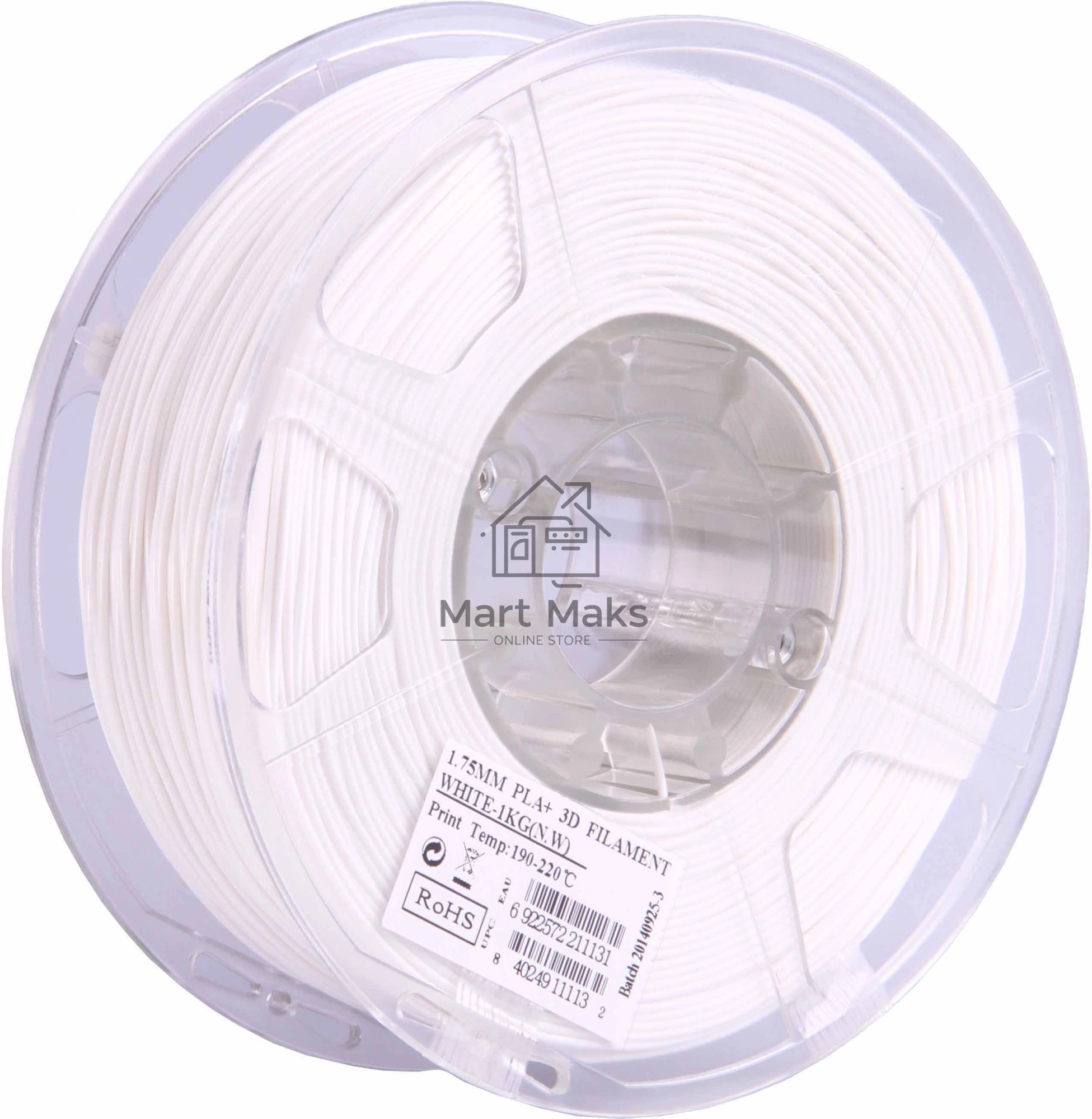 Пластик для принтера 3D Esun PLA+175W1 PLA d1.75мм 1кг 1цв. белый