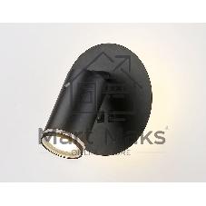 Настенный светильник с выключателем Ambrella light FW2463 BK черный GU10 max 12W+LED 4200K 7W D145*150