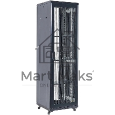 Шкаф коммутационный Rexant напольный 18U 600x600 мм пер. дв. перфор. черный