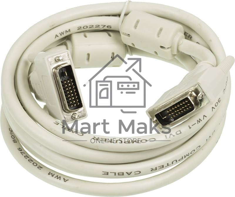 Кабель DVI Ningbo DVI-D(m) dual link/DVI-D(m) dual link 3м феррит.кольца (RD-DVI-3-BR)