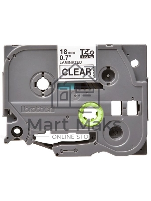 Картридж Brother TZ-E141 18 мм, 8 м, черный шрифт, прозрачный фон, для BROTHER P-Touch