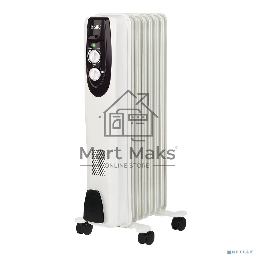 Масляный обогреватель Ballu Classic BOH/CL-07WRN (7 секций), белый, 1500 Вт, 20 м2, термостат