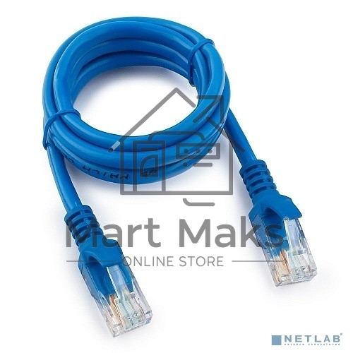 Патч-корд UTP Cablexpert кат.5e, 1м, литой, многожильный (синий)