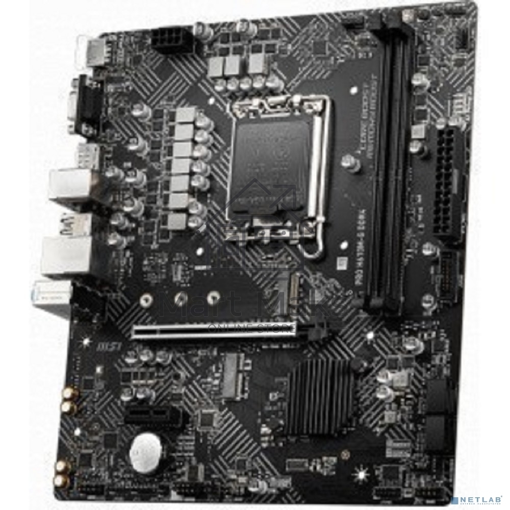 Материнская плата MSI PRO H610M-G DDR4, LGA 1700, Intel H610, 2xDDR4, 4xSATA, 1xM.2, 1xPCIe 4.0 x16, 1xPCIe 3.0 x1, 1xHDMI, 1xDP, 1xVGA, 1xRJ45 1Gb, 2xUSB-A 3.2 Gen 1, 4xUSB-A 2.0, 3x3.5мм, 7.1, mATX