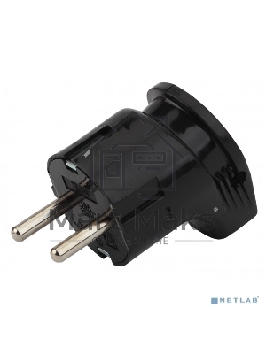 ЭРА Вилка с/з угловая 16A черная (24/480/3840)