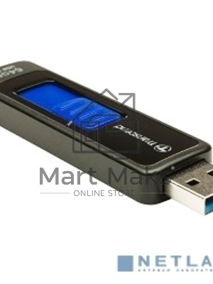 Флешка USB Transcend JetFlash 760 (TS64GJF760), 64Gb, USB 3.0, R/W 130/40, черный/синий