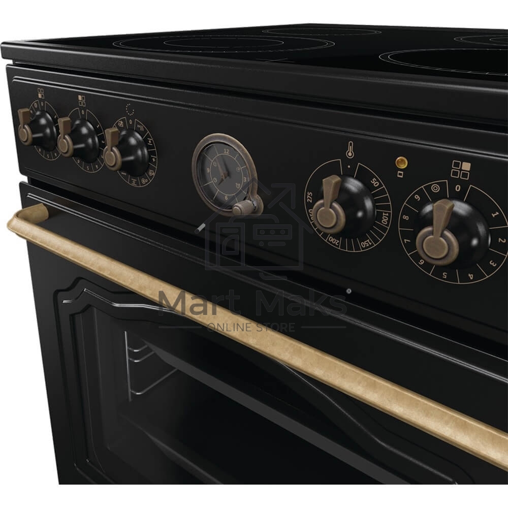 Плита электрическая Gorenje GECS6B71CLB черный, конфорок 4 электрических, духовка 71 л, 60 см x 85 см x 60 см
