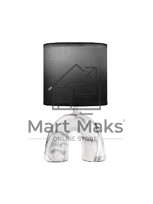 Светильник декоративный настольный Форте, основание дуга под белый мрамор, черный абажур, цоколь Е27, 60Вт Rexant